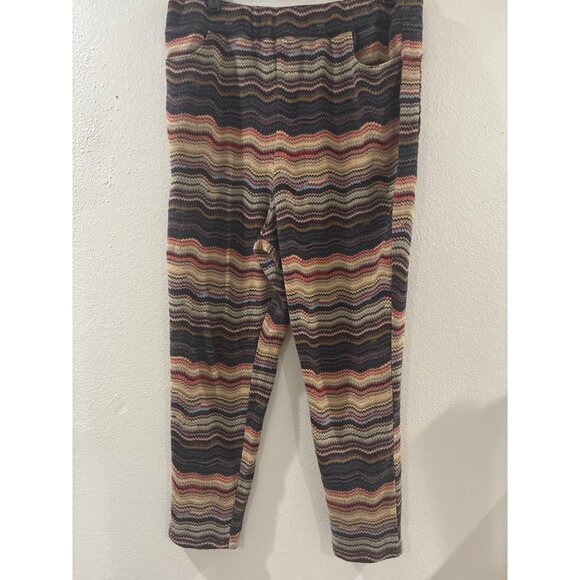 Free People Womens Striped Jogger casual Pants pockets Size large Multicolor - Picture 1 of 8